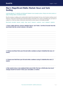 Free Nouns And Verbs Activity Sheet | Year 5 Core | BookFlik