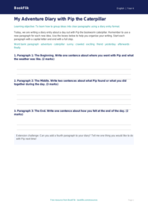 Free Paragraphs Template | Year 4 Supported | BookFlik