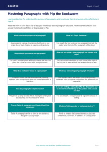 Free Paragraphs Flashcards | Year 5 Core | BookFlik