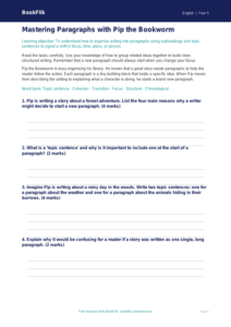Free Paragraphs Worksheet | Year 5 Core | BookFlik