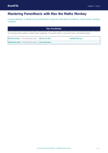 Free Parenthesis Word Mat | Year 5 Core | BookFlik