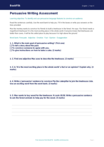 Free Persuasive Writing Assessment | Year 4 Supported | BookFlik