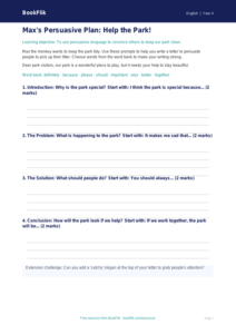 Free Persuasive Writing Frame | Year 4 Supported | BookFlik