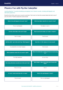 Free Phonics Flashcards | Year 2 Core | BookFlik