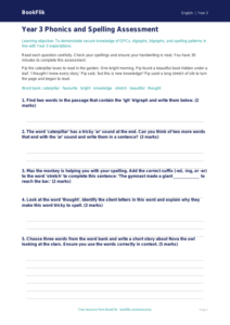 Free Phonics Assessment | Year 3 Core | BookFlik