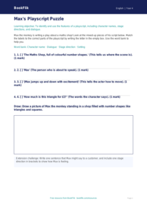 Free Playscripts Activity Sheet | Year 4 Supported | BookFlik