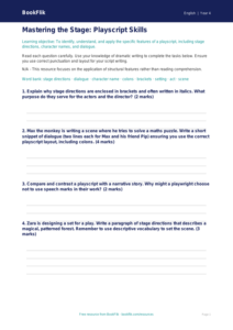Free Playscripts Worksheet | Year 4 Greater Depth | BookFlik