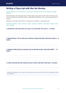 Free Playscripts Writing Frame | Year 4 Supported | BookFlik