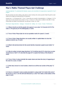 Free Playscripts Quiz | Year 5 Core | BookFlik