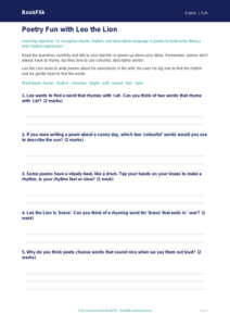 Free Poetry Worksheet | EYFS Core Literacy | BookFlik