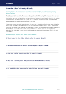 Free Poetry Comprehension | Year 1 Core | BookFlik