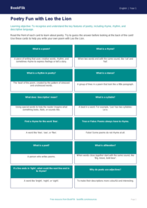 Free Poetry Flashcards | Year 1 Core | BookFlik