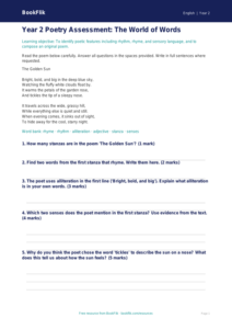 Free Poetry Assessment | Year 2 Core | BookFlik
