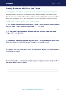 Free Poetry Worksheet | Year 2 Core | BookFlik