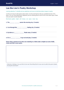 Free Poetry Activity Sheet | Year 4 Supported | BookFlik