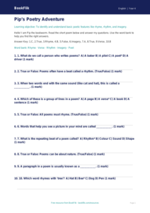 Free Poetry Quiz | Year 4 Supported | BookFlik