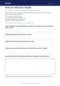 Free Poetry Track Sheet | Year 4 Supported | BookFlik