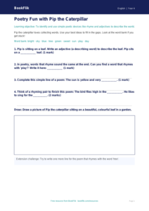 Free Poetry Worksheet | Year 4 Supported | BookFlik