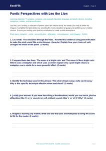 Free Poetry Activity Sheet | Year 5 Greater Depth | BookFlik