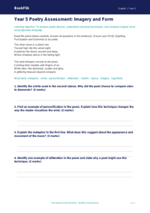 Free Poetry Assessment | Year 5 Greater Depth | BookFlik