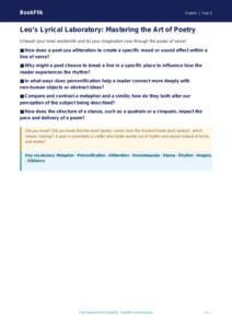 Free Poetry Poster | Year 5 Greater Depth | BookFlik