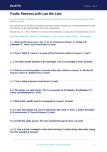 Free Poetry Quiz | Year 5 Core | BookFlik