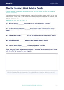 Free Prefixes And Suffixes Activity Sheet | Year 4 Supported | BookFlik