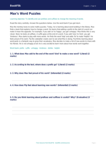 Free Prefixes And Suffixes Comprehension | Year 4 Supported | BookFlik