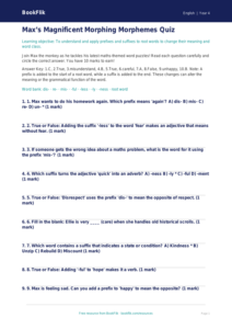 Free Prefixes And Suffixes Quiz | Year 4 Greater Depth | BookFlik