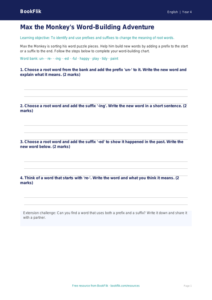 Free Prefixes And Suffixes Template | Year 4 Supported | BookFlik