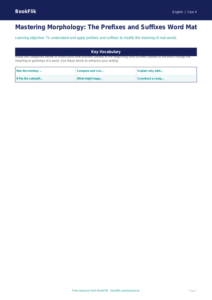 Free Prefixes And Suffixes Word Mat | Year 4 Greater Depth | BookFlik
