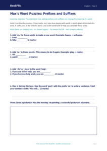 Free Prefixes And Suffixes Worksheet | Year 4 Supported | BookFlik