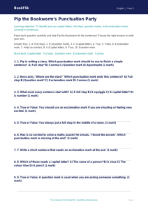 Free Punctuation Quiz | Year 2 Core | BookFlik