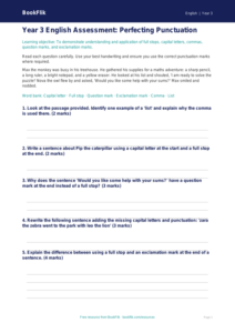 Free Punctuation Assessment | Year 3 Core | BookFlik