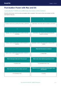 Free Punctuation Flashcards | Year 4 Supported | BookFlik