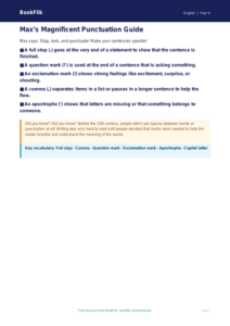 Free Punctuation Poster | Year 4 Supported | BookFlik