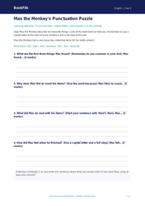 Free Punctuation Writing Frame | Year 4 Supported | BookFlik