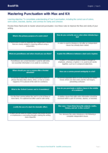 Free Punctuation Flashcards | Year 5 Greater Depth | BookFlik