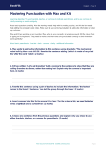 Free Punctuation Worksheet | Year 5 Core | BookFlik