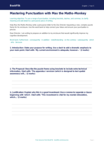 Free Punctuation Writing Frame | Year 5 Greater Depth | BookFlik