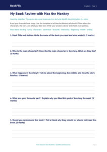 Free Reading Comprehension Template | Year 1 Core | BookFlik