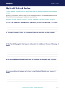 Free Reading Comprehension Template | Year 2 Core | BookFlik