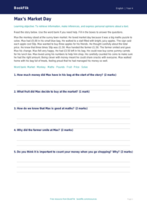 Free Year 4 Reading Comprehension Worksheet | Printable PDF | BookFlik