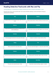 Free Reading Comprehension Flashcards | Year 4 Supported | BookFlik