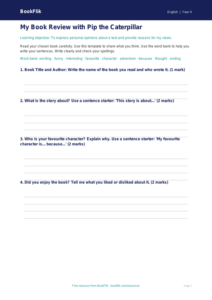 Free Reading Comprehension Template | Year 4 Supported | BookFlik