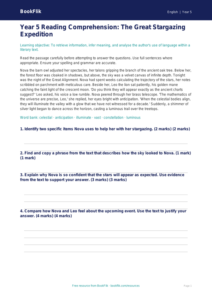 Free Reading Comprehension Assessment | Year 5 Greater Depth | BookFlik