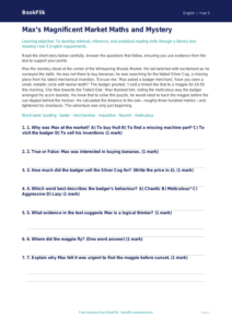 Free Reading Comprehension Quiz | Year 5 Greater Depth | BookFlik