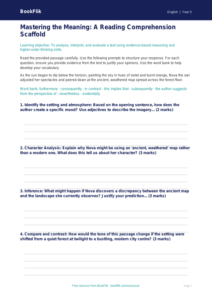 Free Reading Comprehension Writing Frame | Year 5 Greater Depth | BookFlik
