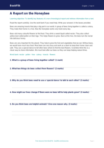 Free Report Writing Comprehension | Year 4 Supported | BookFlik