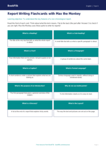 Free Report Writing Flashcards | Year 4 Supported | BookFlik